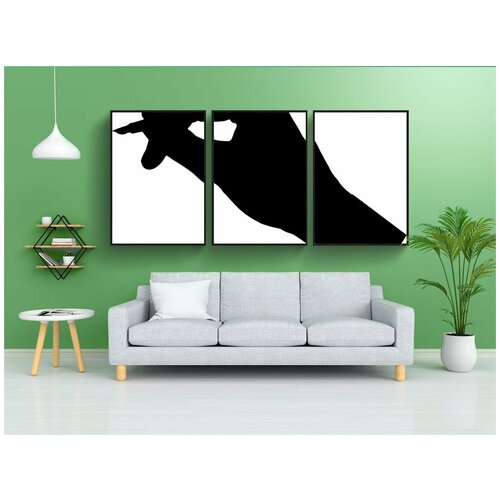 фото Набор модулных постеров для интерьера "силуэт, изолированные, пишу" 60x90 см. в тубусе, без рамки lotsprints