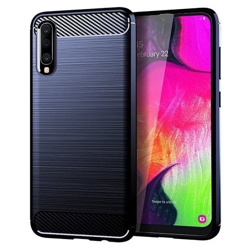 фото Чехол для samsung galaxy a70 (galaxy a70s) цвет blue (синий), серия carbon от caseport