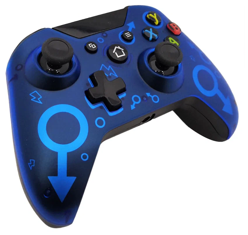 Геймпад (джойстик, контроллер) беспроводной для Xbox One/One S/One X/PS3/PC с символом Марса, голубой