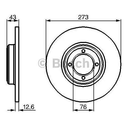 BOSCH 0986478091 0 986 478 091_диск тормозной передний!\ Peugeot 504/505/604 1.8-2.5TD 71-89