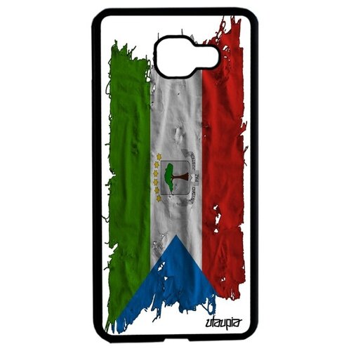 фото Ударопрочный чехол на телефон // galaxy a5 2016 // "флаг гвинеи экваториальной на ткани" страна патриот, utaupia, белый