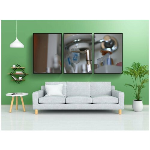 фото Набор модулных постеров для интерьера "гигиена, гигиена полости рта, уборка" 60x90 см. в тубусе, без рамки lotsprints