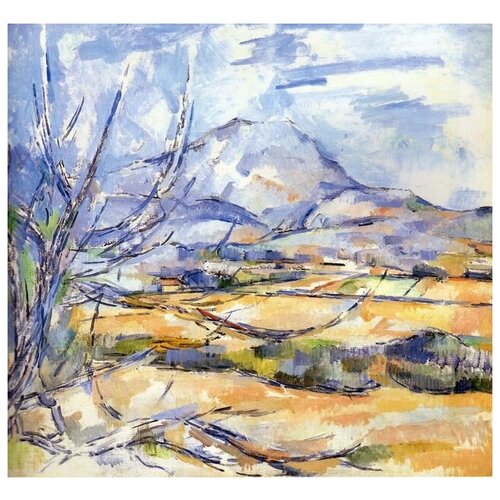 Репродукция на холсте Гора Святая-Виктория (La montagne Sainte-Victoire) №3 Сезан Поль 32см. x 30см.