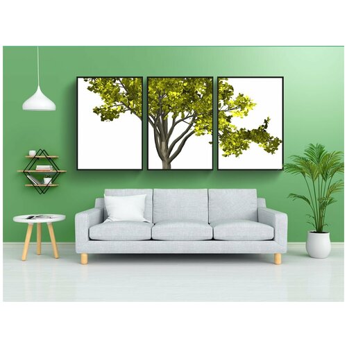фото Набор модулных постеров для интерьера "дерево, листья, ветви" 60x90 см. в тубусе, без рамки lotsprints