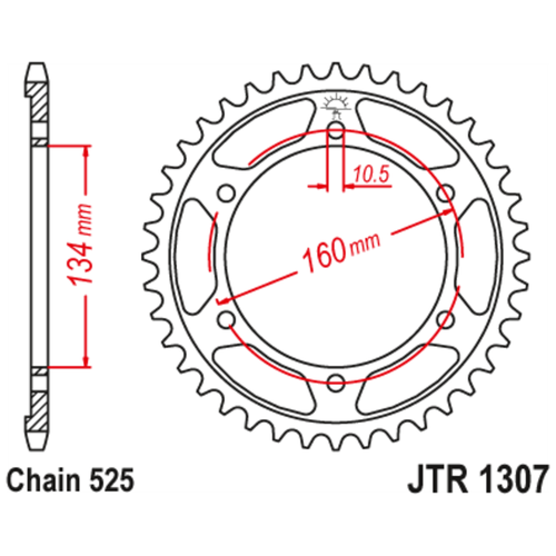 Звезда JT ведомая с черным цинкованием JTR1307.41ZBK 41 зуб