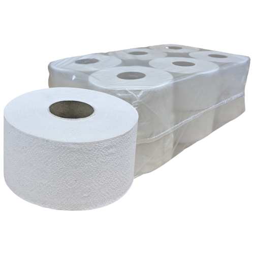 Туалетная бумага для диспенсеров Т2 в больших рулонах 200м, 1-слойная, тиснение, эконом вариант