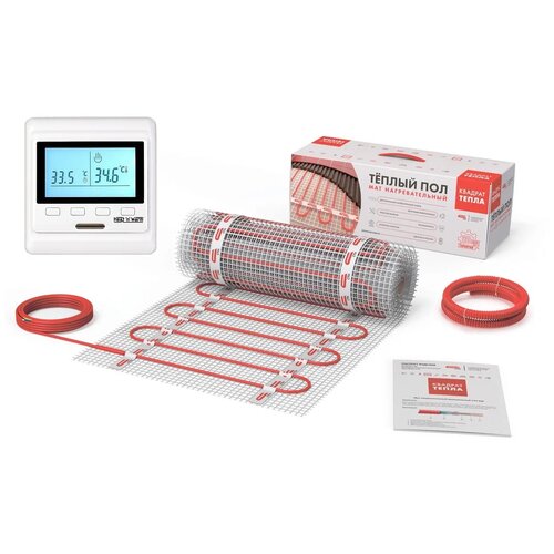 Нагревательный мат СТН Квадрат тепла КМ-2100-140 150 Втм2 14 м2 2100 Вт с программируемым терморегулятором 19976₽