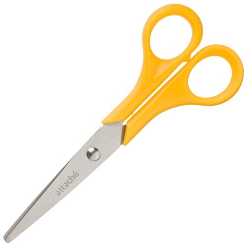 Ножницы Attache 150 мм с пластиковыми ручками, цвет желтый