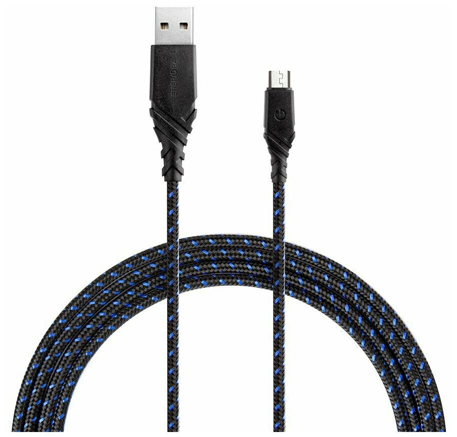 Кабель EnergEA NyloGlitz Micro-Usb Blue 18 cm