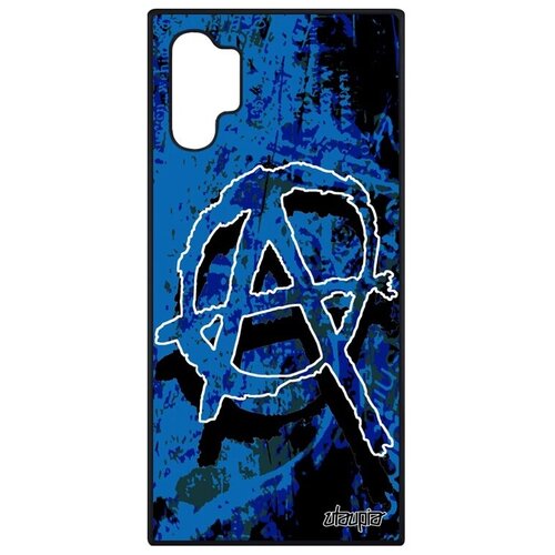 фото Ударопрочный чехол на телефон // galaxy note 10 plus // "анархия" anarchy анархист, utaupia, голубой