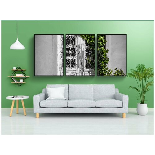 фото Набор модулных постеров для интерьера "дверь, завод, здание" 60x90 см. в тубусе, без рамки lotsprints