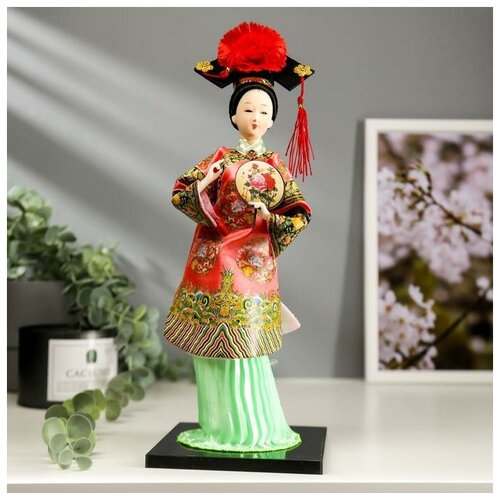 Кукла коллекционная КНР Китаянка в традиционном наряде с опахалом, 33,5х12,5х12,5 см (5036094)
