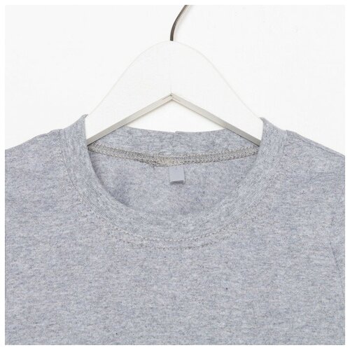 фото Джемпер (лонгслив) для мальчика, цвет серый меланж, рост 110 мануфактурная лавка