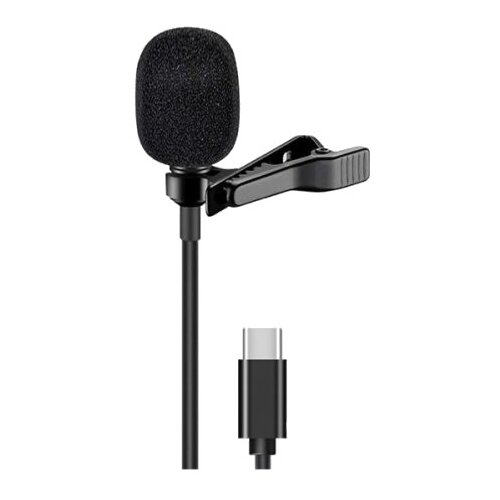 Микрофон CANDC DC-C4, петличный, Type-C+AUX, 6 м, черный