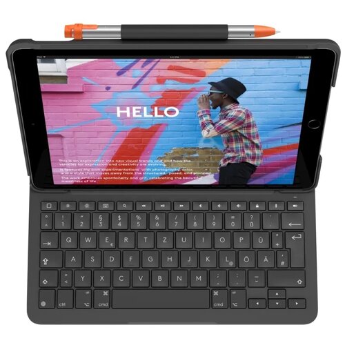 Клавиатура Logitech Slim Folio iPad 10.2 (7-го поколения) графит, русская