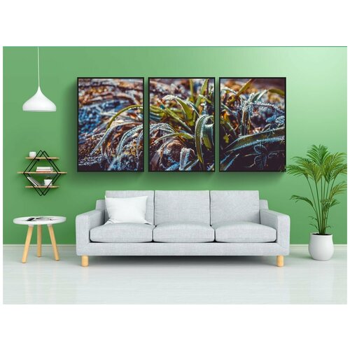 фото Набор модулных постеров для интерьера "мороженое, кристаллы льда, зима" 60x90 см. в тубусе, без рамки lotsprints