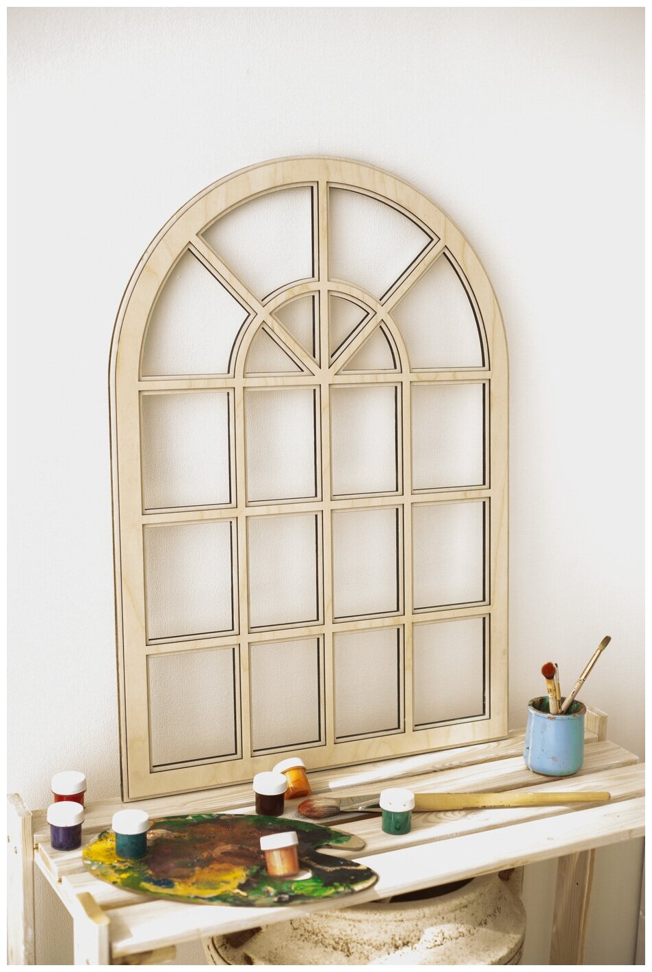 Фальш-окно (рама под зеркало) декоративное деревянное, 50х70 см - фотография № 2