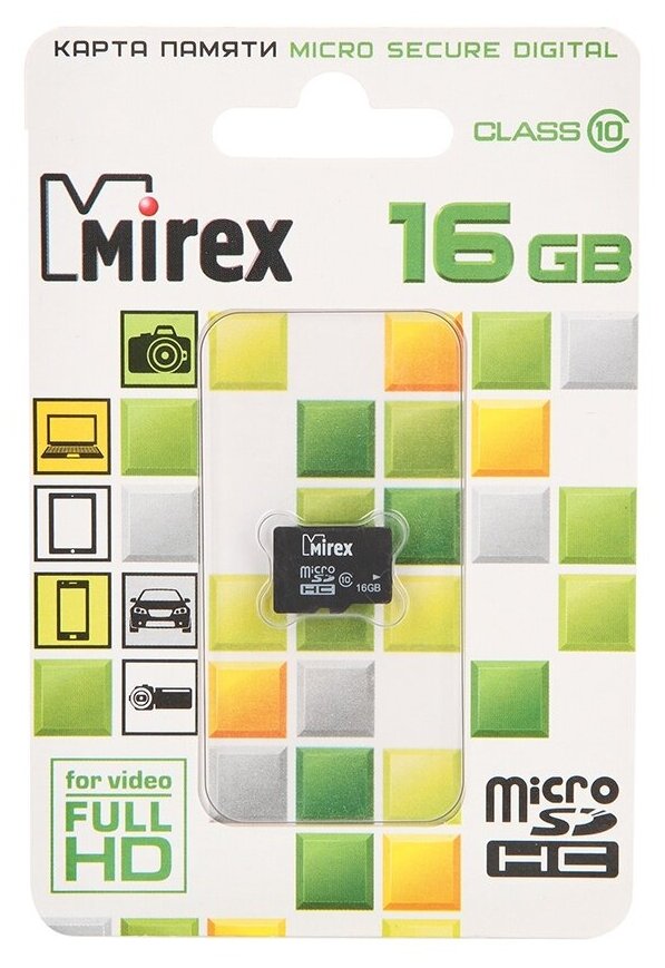 MIREX 13612-MC10SD16 Карта памяти 16GB MicroSD class 10 MIREX