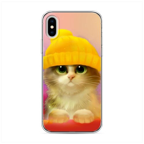 фото Силиконовый чехол "котенок в желтой шапке" на apple iphone x/xs / айфон x/xs case place