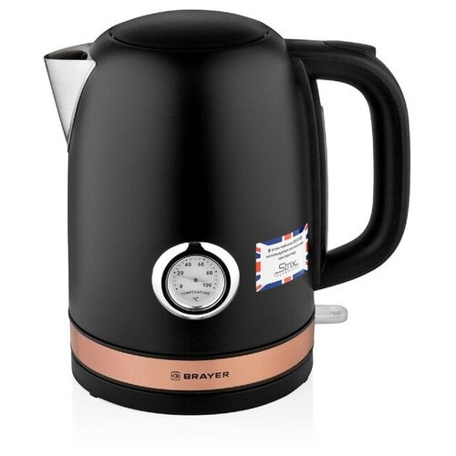 Чайник электрический BRAYER 1005BR-BK металл 17 л 2150 Вт термометр чёрный 355400₽