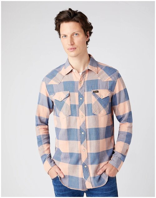 Рубашка Wrangler, размер XL, голубой