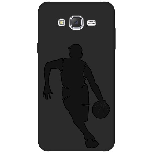 Матовый чехол Basketball для Samsung Galaxy J7 (2015) / Самсунг Джей 7 2015 с эффектом блика черный