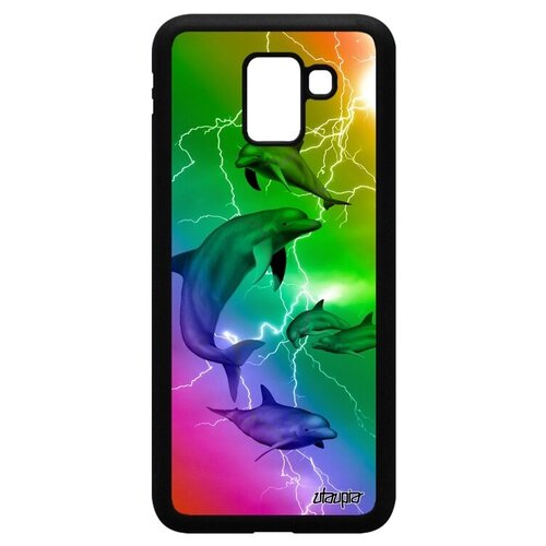 фото Чехол для смартфона // galaxy j6 2018 // "дельфины" дизайн животные, utaupia, розовый