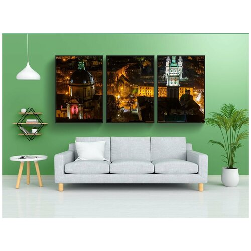 фото Набор модулных постеров для интерьера "площадь, центр города, архитектура" 60x90 см. в тубусе, без рамки lotsprints