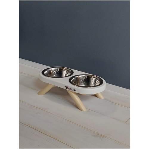 Миска для кошек и собак на подставке 2шт. по 200мл. Pepilota Чихуахуа высотой 7см. ц. Голубой