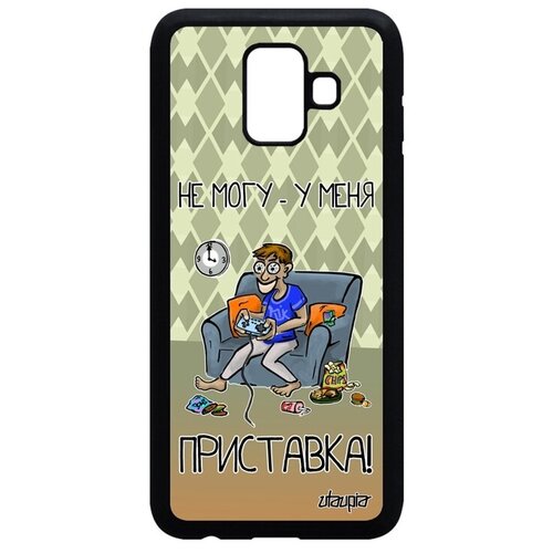 фото Защитный чехол на // galaxy a6 2018 // "не могу - у меня приставка!" комикс геймплей, utaupia, зеленый