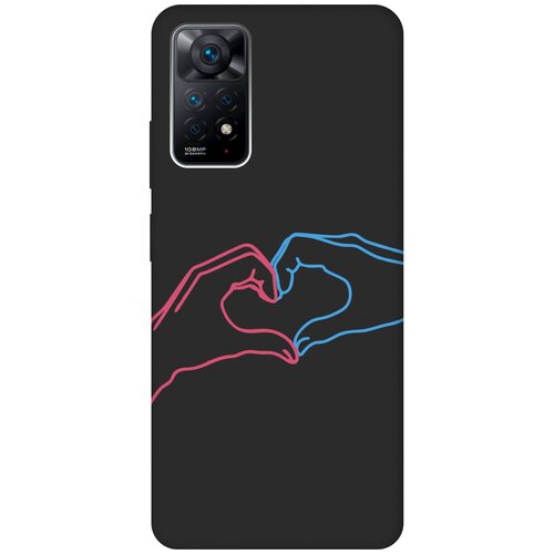 Матовый Soft Touch силиконовый чехол на Xiaomi Redmi Note 11 Pro, Сяоми Редми Ноут 11 Про с 3D принтом Fall in Love черный матовый soft touch силиконовый чехол на xiaomi redmi note 11 сяоми редми ноут 11 с 3d принтом fall in love черный