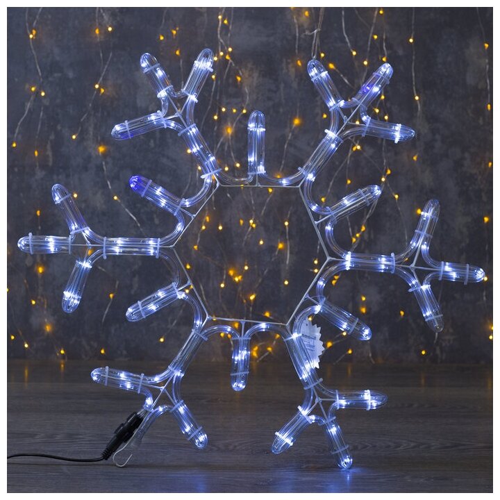 Фигура из дюралайта Снежинка 55х55 см 120/20 LED мерцание 220V белый-синий Luazon Lighting