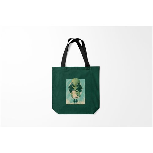 фото Сумка-шоппер / 40х40 см / инопланетяне пришельцы пришелец ловит людишек burnettie