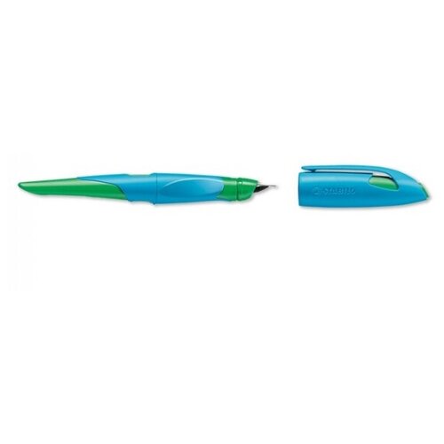 Stabilo Перьевая ручка "EasyBirdy", корпус голубой/зеленый, синий картридж, для девшей sela