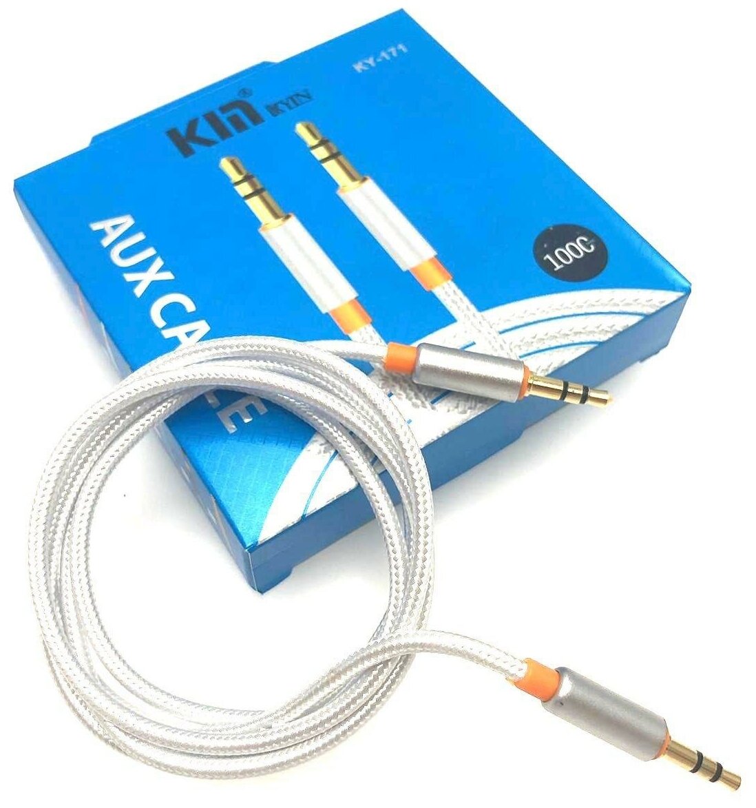 Кабель Audio AUX KIN KY-171 to mini jack 3.5 mm, (Белый)