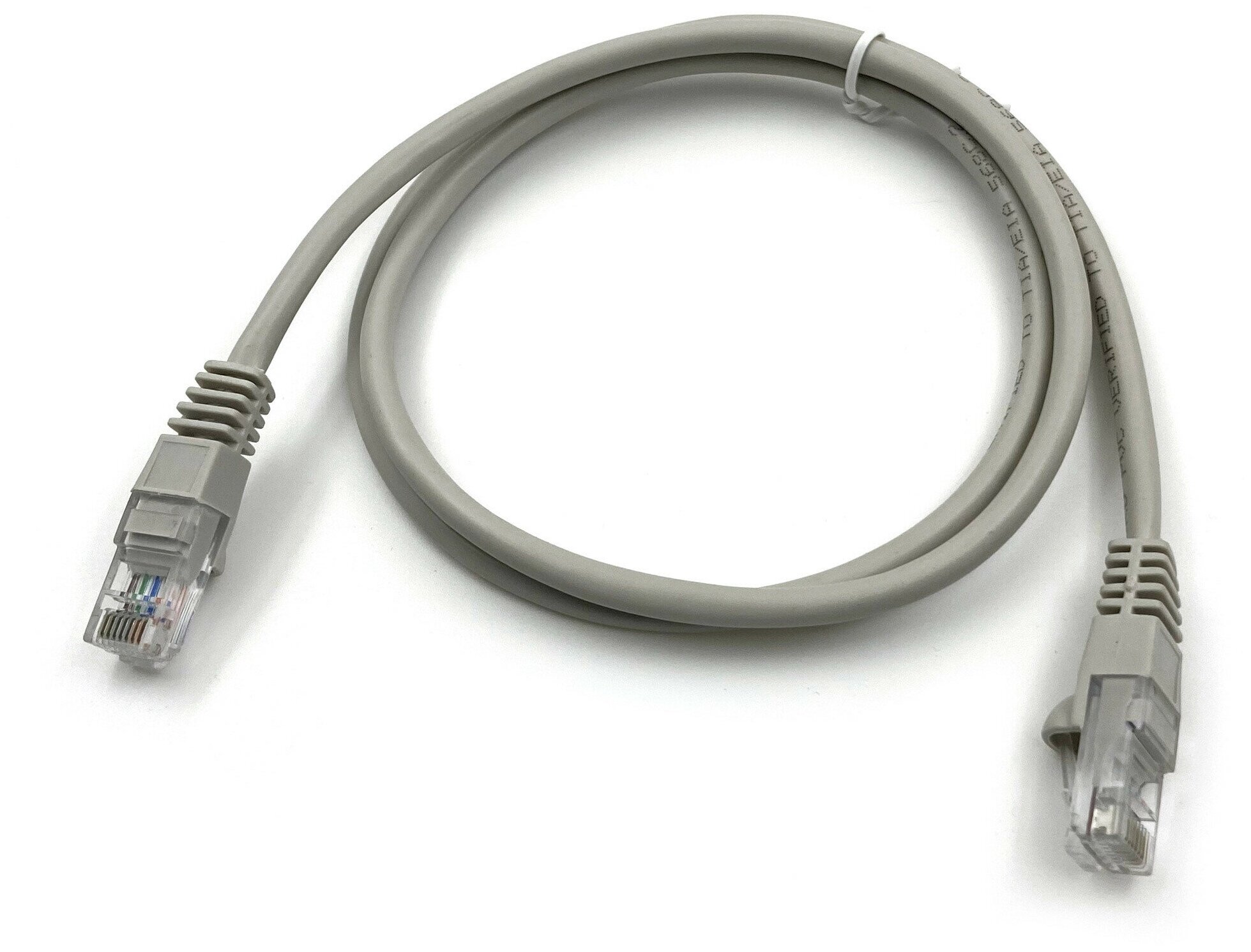 Патч-корд Buro UTP 4 пары cat5E CCA molded 1м серый RJ-45 (m)-RJ-45 (m) - фотография № 1