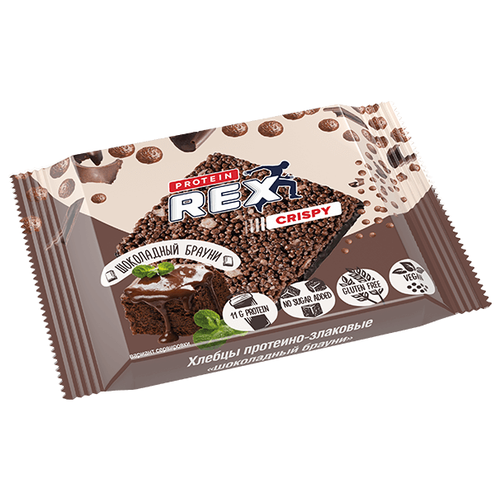 фото Хлебцы proteinrex crispy протеино-злаковые шоколадный брауни, 12 шт. 55 г