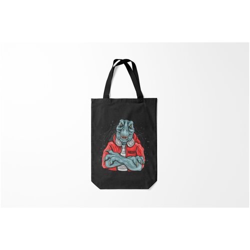 фото Сумка-шоппер / 31х42 см / звери / динозавры t rex burnettie