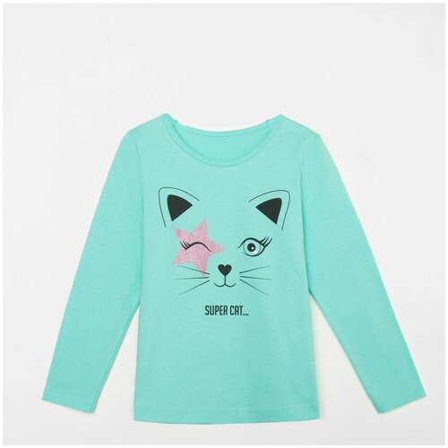 фото Лонгслив для девочки, цвет мята, рост 98 см нет бренда