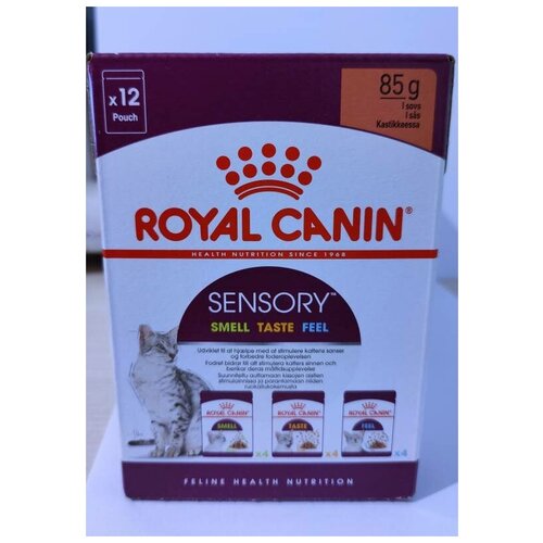 Влажный корм Royal Canin Sensory Smell Taste Feel мультипак 12шт*85гр (3 вкуса) влажный корм для кошек royal canin sensory feel кусочки в желе 12 шт х 85 г