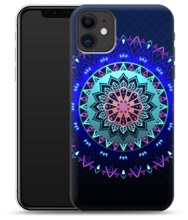 Дизайнерский силиконовый чехол для Iphone 11 Светящиеся мандалы