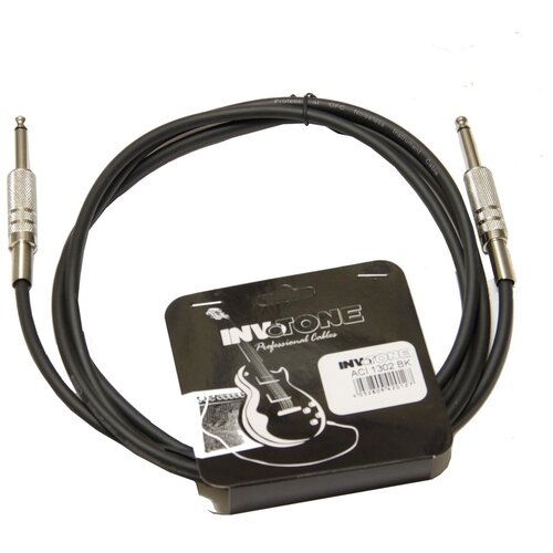 INVOTONE ACI1302/BK - инструментальный кабель, 6,3 джек моно <-> 6,3 джек моно, длина 2 м (черный) invotone aci1302 bk инструментальный кабель 6 3 джек моно