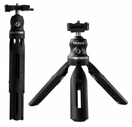 Штатив-рукоятка TELESIN Portable Tripod для смартфонов и камер с резьбой 1/4" (160-260 мм)