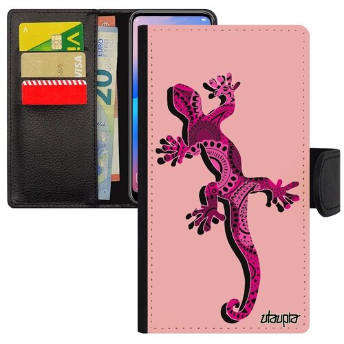 фото Противоударный чехол- книжка на смартфон // galaxy a5 2017 // "саламандра" salamander тритон, utaupia, розовый