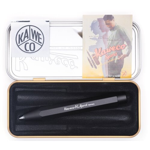 Ручка шариковая KAWECO AC Sport Black 1мм алюминиевый корпус с карбоновыми вставками в подарочном футляре