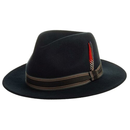 фото Шляпа федора stetson, шерсть, хлопок, утепленная, размер 57, синий