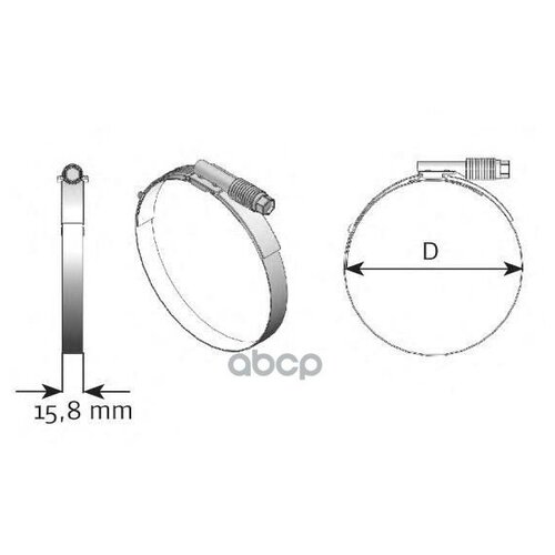 Din98871_хомут Червячный! 44-67x16мм (Нерж) DINEX арт. 98871