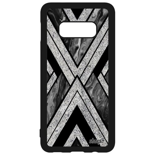 фото Яркий чехол на смартфон // samsung galaxy s10e // "икс-орнамент" дизайн стиль, utaupia, серый