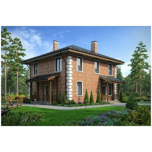 Проект кирпичного дома Catalog-Plans-40-04KL1 (131,85кв. м, 10,12x9,62м, кирпич 380)