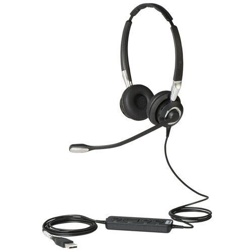 фото Проводная гарнитура jabra biz 2400 ii duo usb cc ms, microsoft teams, usb-а, cc контроллер, для офисов и call центров, цвет черный (2499-823-309)